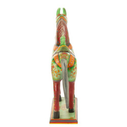 Dřevěná barevná dekorace kůň Mumbai Mango wood - 55*15*58 cm