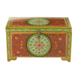 Dřevěná barevná truhla Mumbai mango wood - 78*43*45 cm