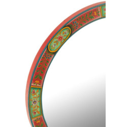 Dřevěné barevné kulaté zrcadlo Mumbai wood - Ø 75*3 cm