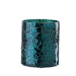 Modrý skleněný svícen - Ø 7*8 cm
