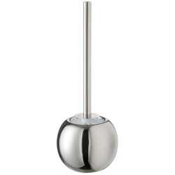 WC kartáč na toaletu se stříbrnou keramickou nádobou - Ø 15*39 cm